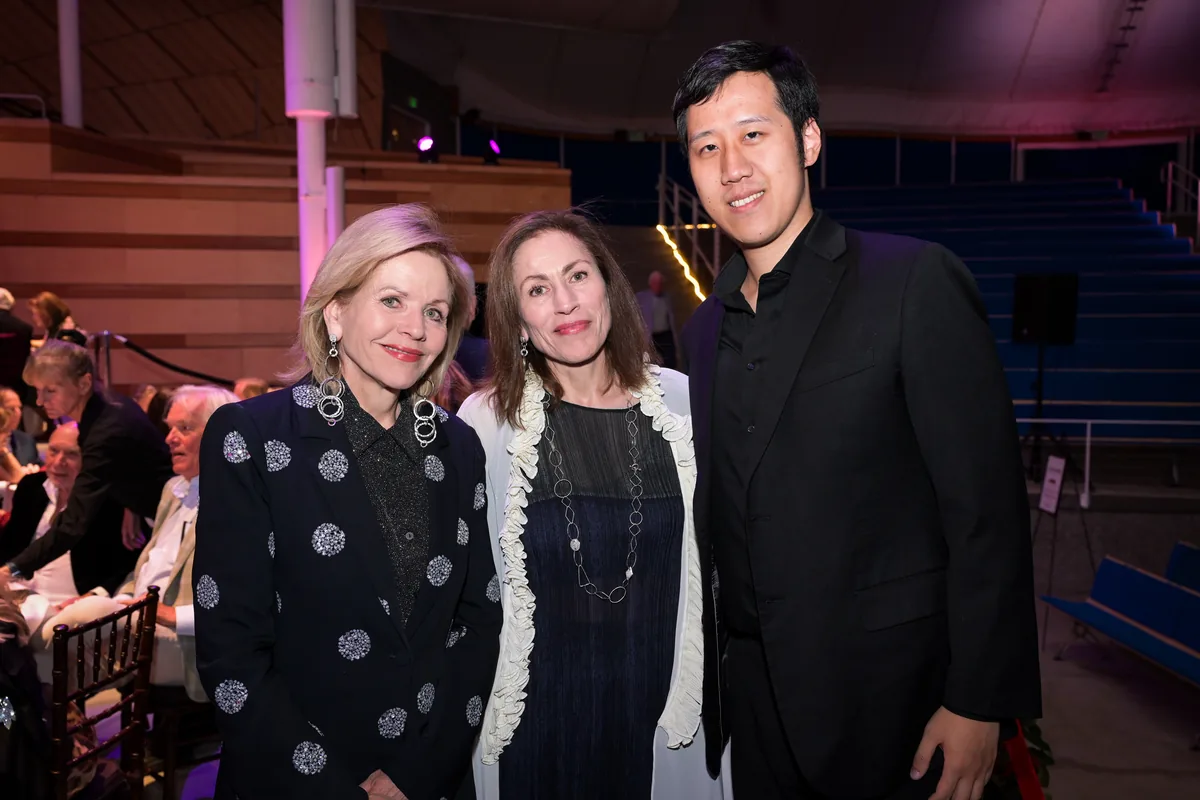 Yichen Xue with Renée Fleming and Rachelle Fleming at Aspen Music Festival